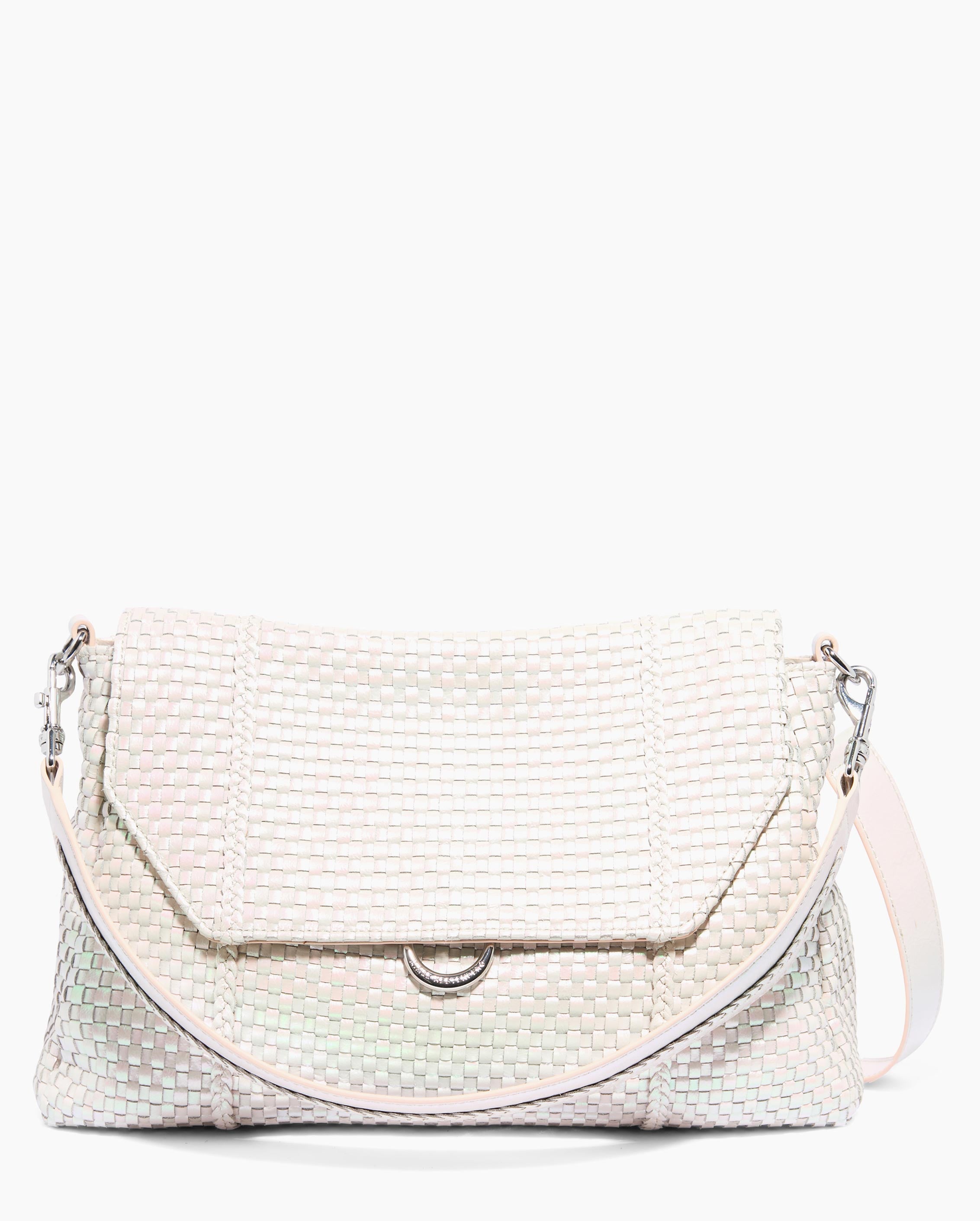 Chelsea Convertible Flap Shoulder White Iridescent Aimee Kestenberg