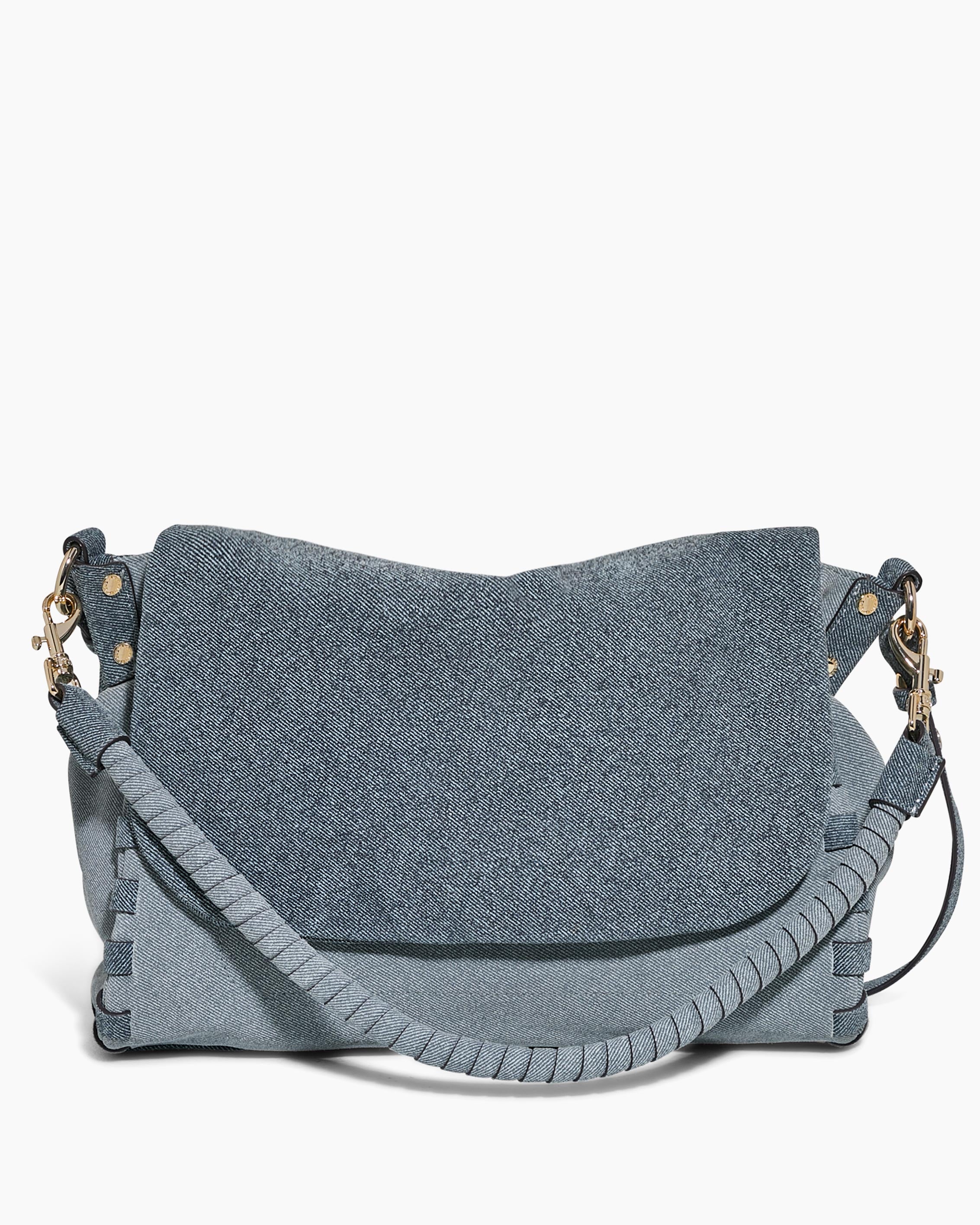 Aimee Kestenberg Zen Leather Convertible Shoulder Bag Denim Leather