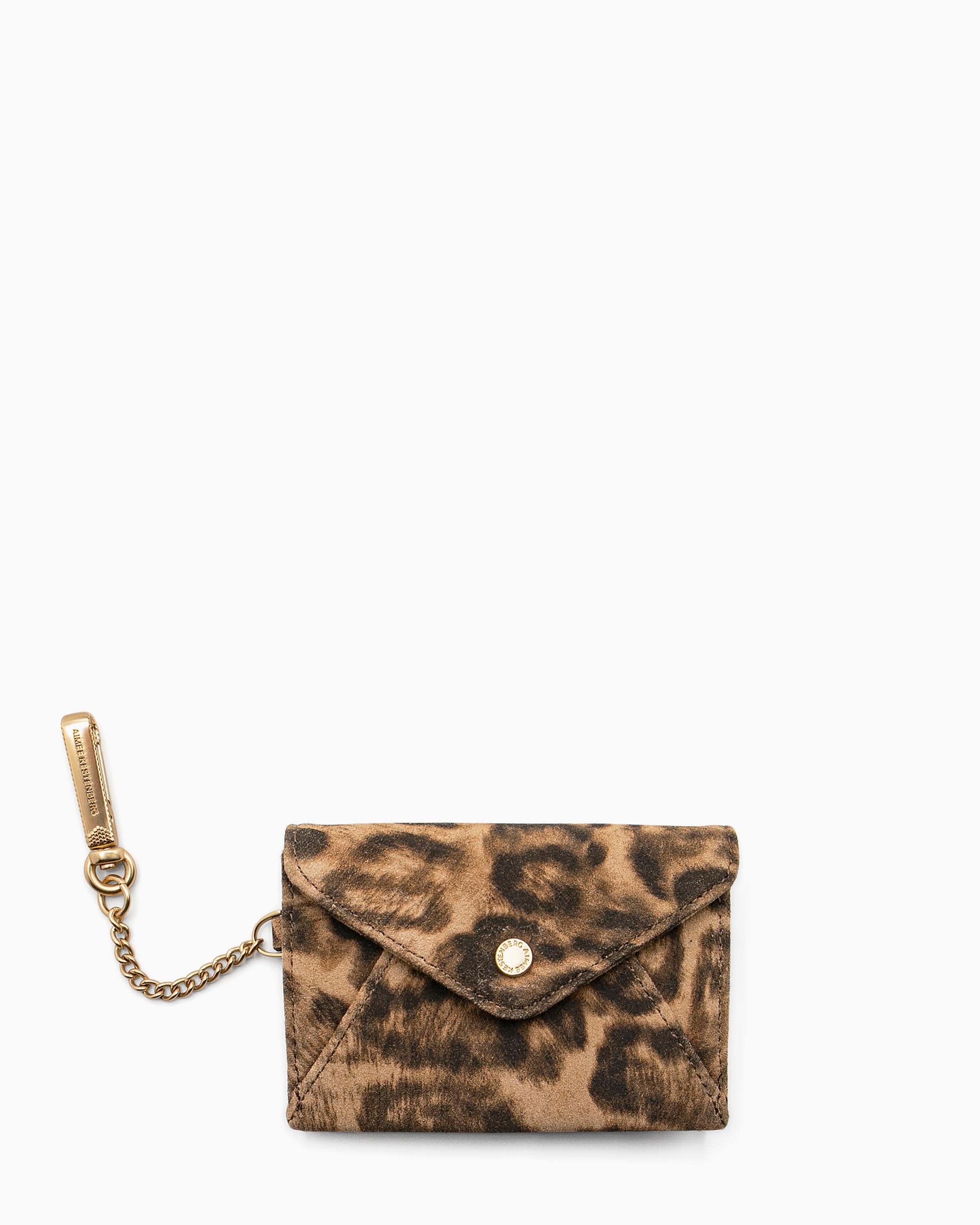 Aimee Kestenberg Ashley Leather Pouch Keychain Wallet Micro Leopard