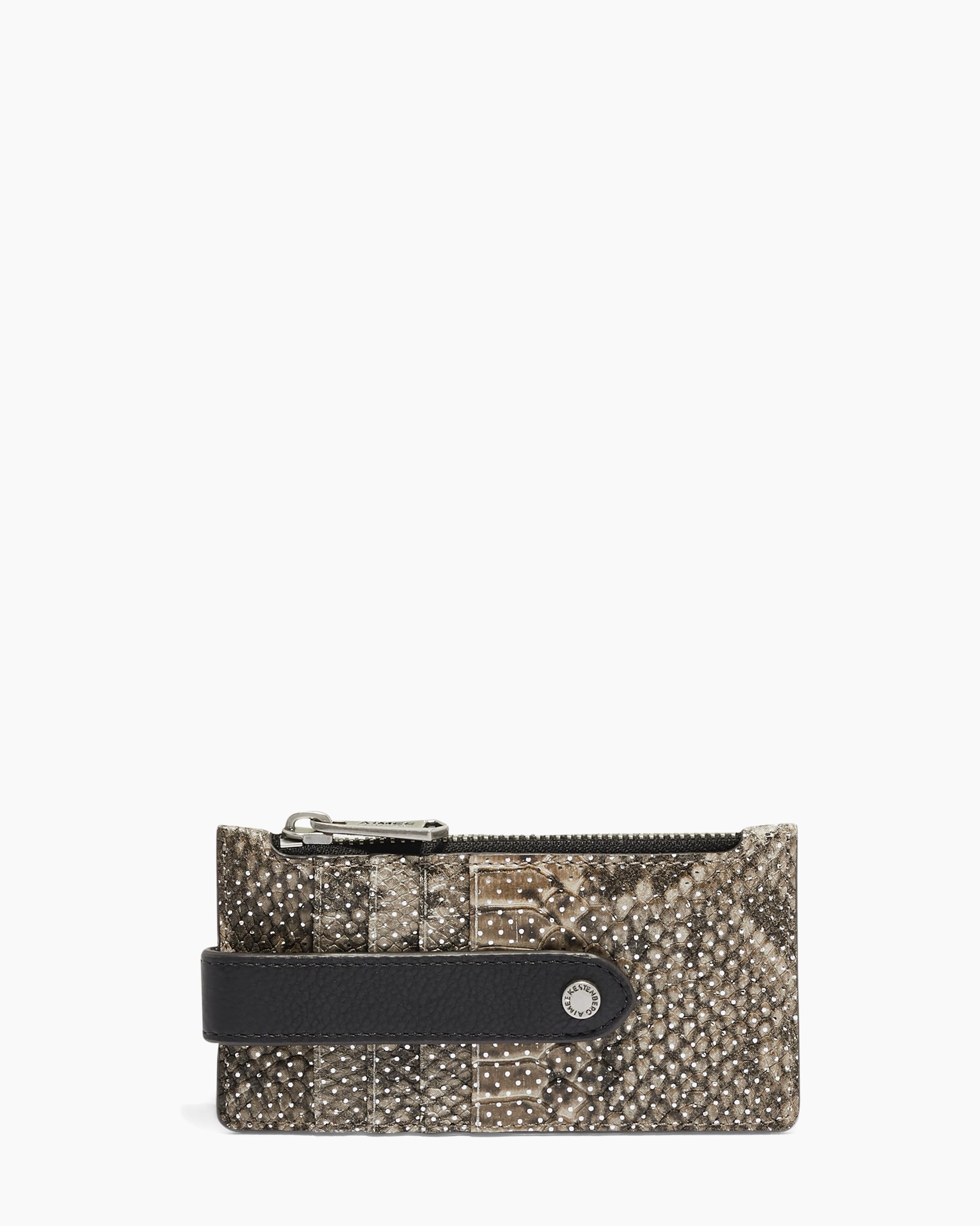 Val Spotted Snake Zip Credit Card RFID Wallet Aimee Kestenberg