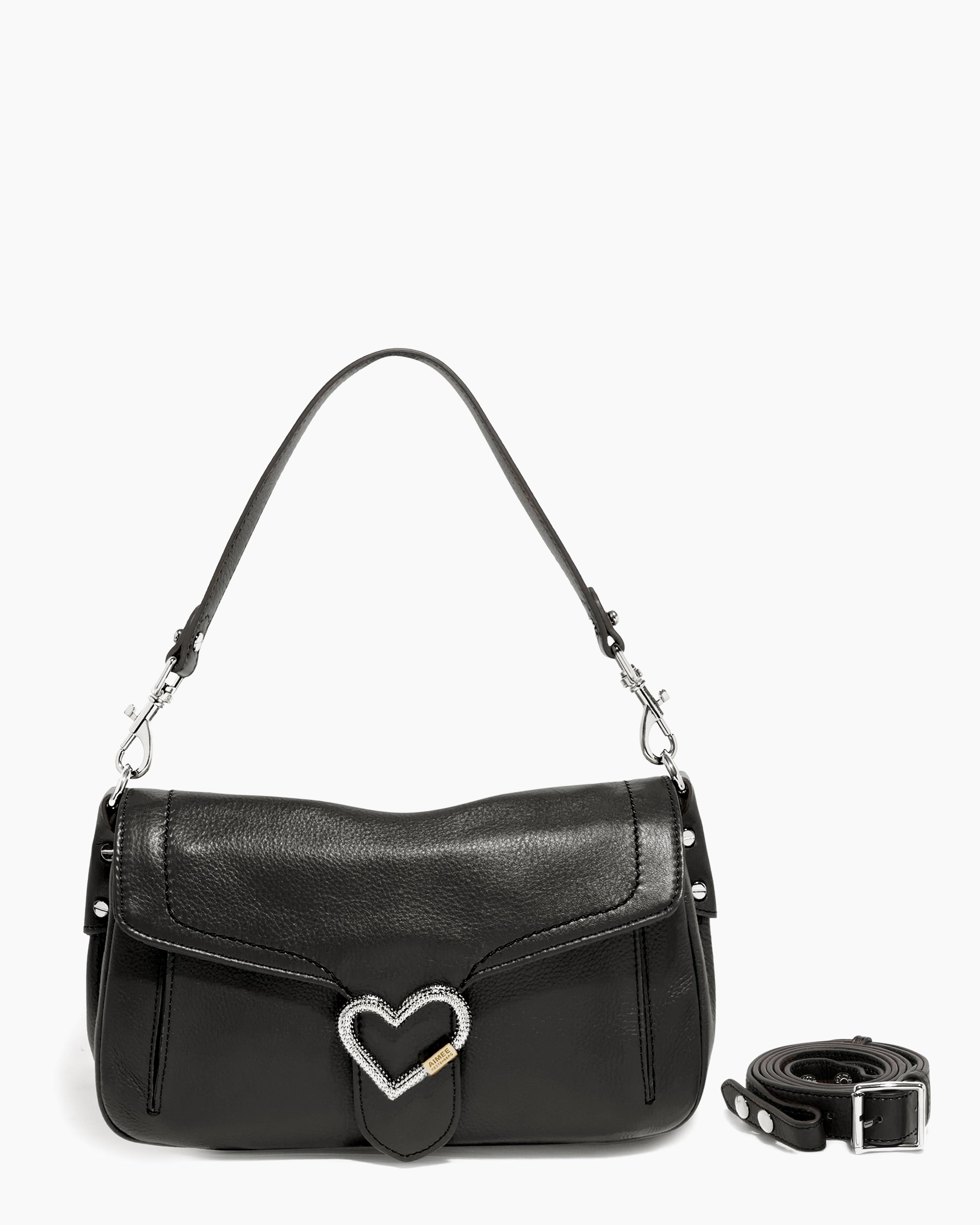 Black with Silver Hardware Convertible Crossbody