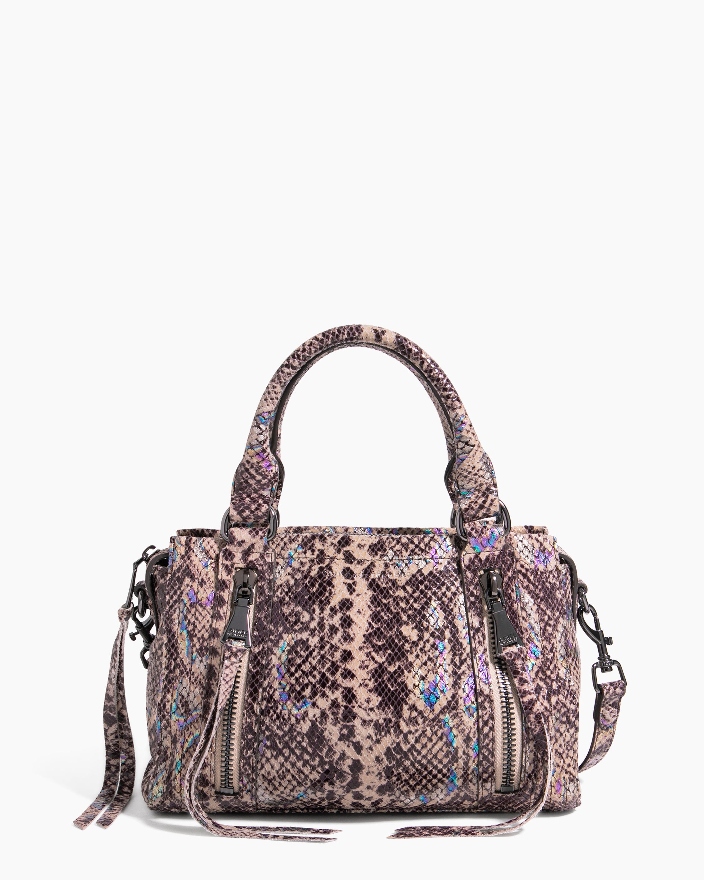 Mini Snakeskin Embossed Dome Bag