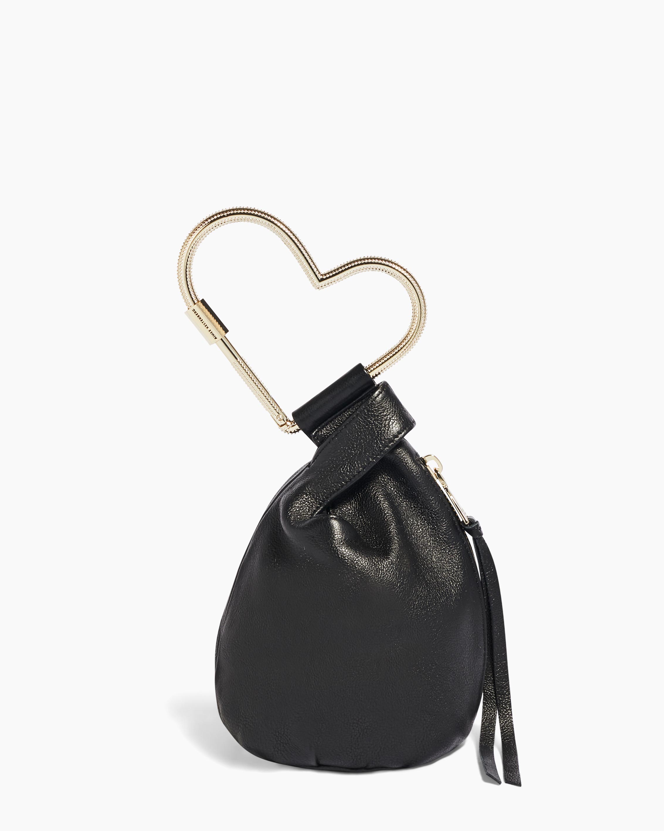 Tote Bag and Mini Heart Pouch Set - Black/Gold