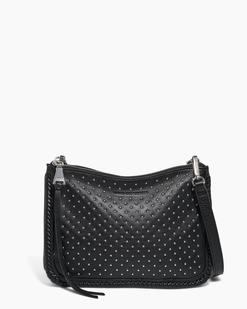 Top Zip Crossbody Black with Silver Studs | Aimee Kestenberg