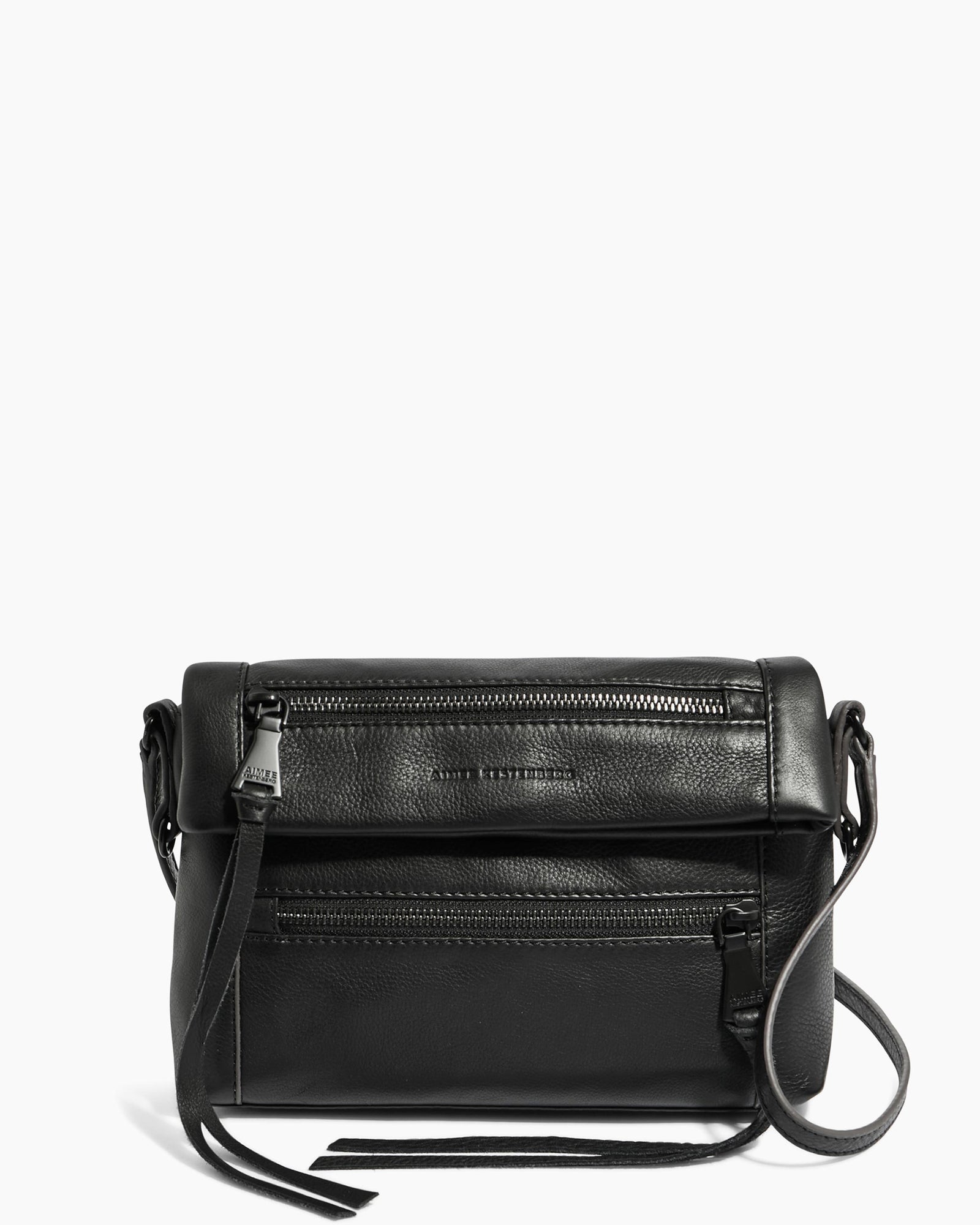 Cheapest NIB Black Aimee Kestenberg Leather Stadium Crossbody Bag