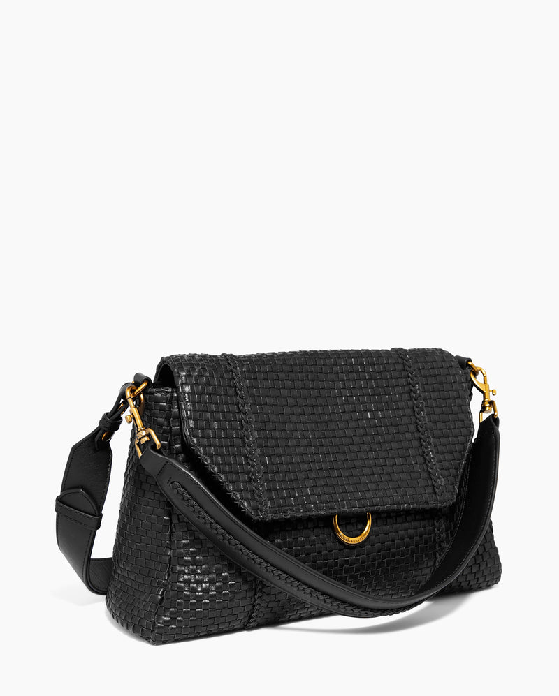 Chelsea Convertible Flap Shoulder Black Aimee Kestenberg