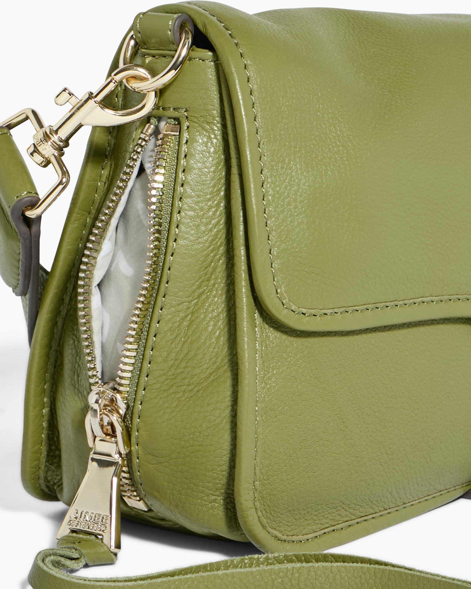 Aimee Kestenberg After shops Hours Turn Lock Crossbody Bag Leather Majestic Green NWT