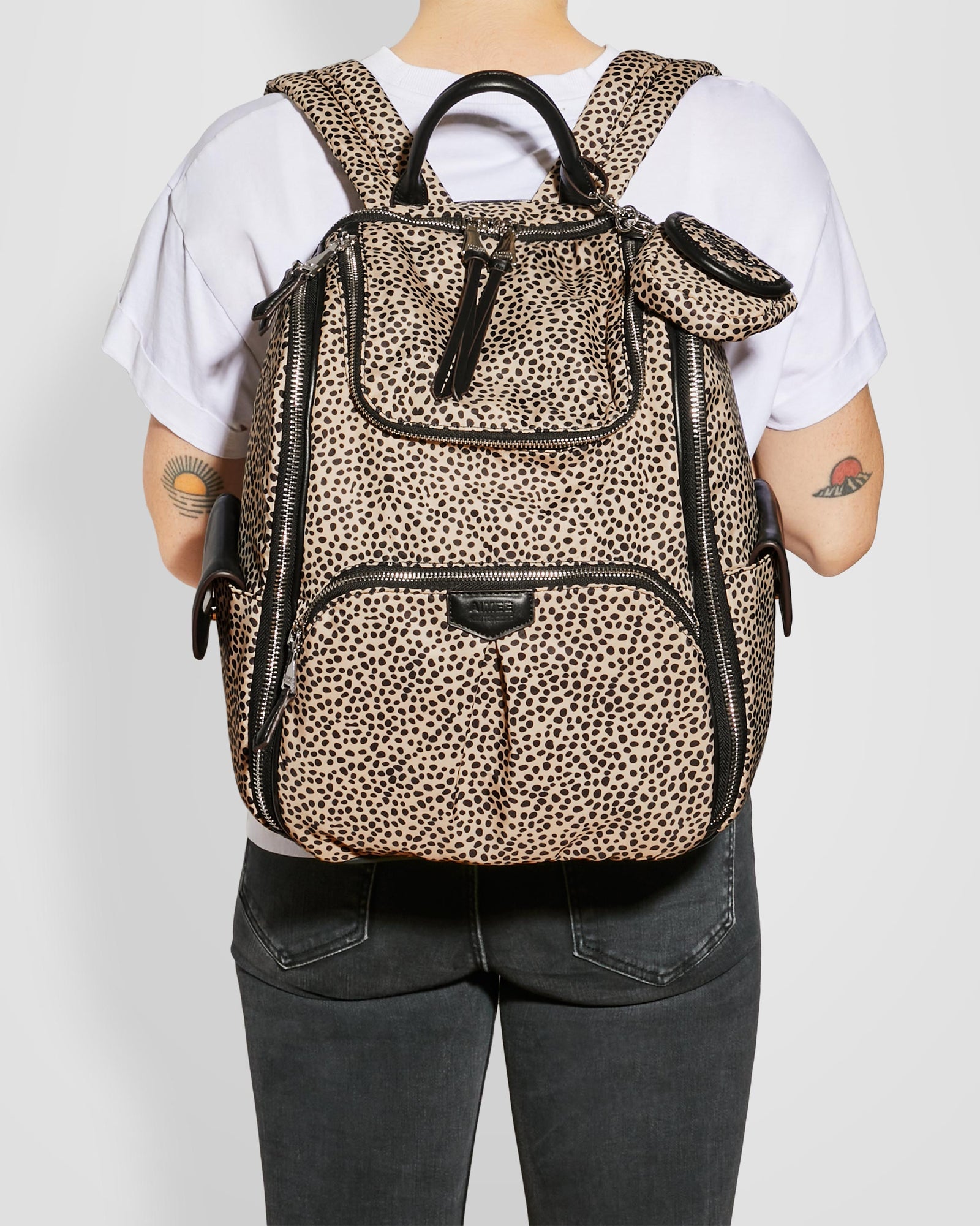 Aimee Kestenberg Baby Got Back Spotted Cheetah Backpack Diaper Bag