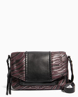 When In Milan Large Crossbody Merlot Zebra - front