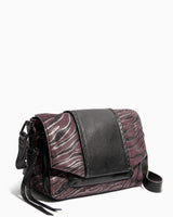 When In Milan Large Crossbody Merlot Zebra - side angle