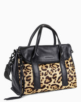 On my way satchel - Jungle Leopard Haircalf Side angle 