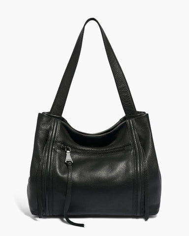 BLACK Leather HOBO Bag Large Shopper Bag Oversized Black 