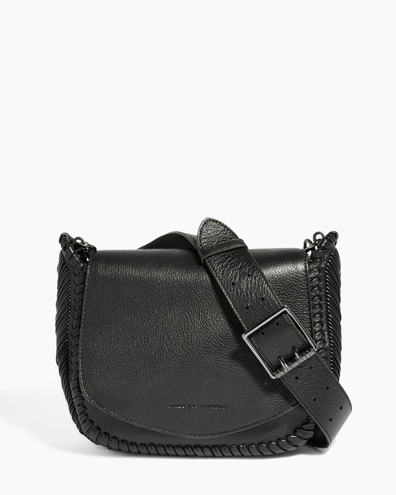 Black Pebble Leather Strap Shoulder to Crossbody Lengths 1 
